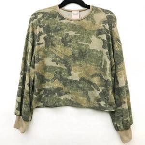 NEW FOR ALL SEASONS girls camouflage sweater in green